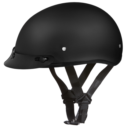 D1-B DOT Approved Daytona Skull Cap Helmet – Dull Black