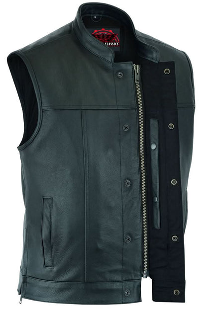 Men's Double Crosser Motorcycle Vest - Black