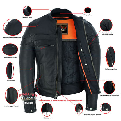 Speedster Black Men's Leather Motorcycle Jacket