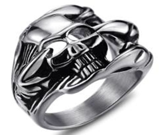 R15 Stainless Steel Skull Vador Biker Ring
