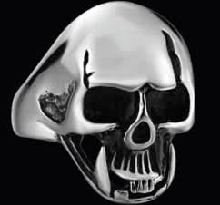 R15 Stainless Steel Cool Biker Skull Biker Ring