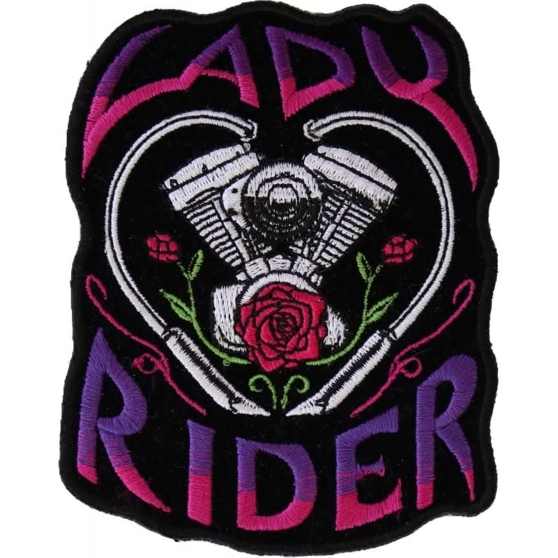 P62 Lady Rider Patch with Engine Roses