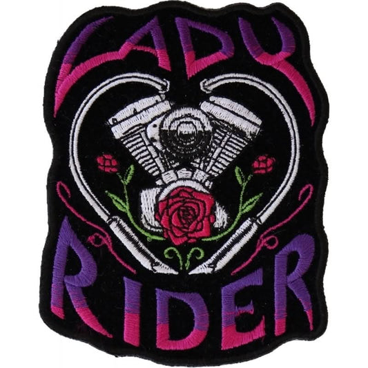 P62 Lady Rider Patch with Engine Roses