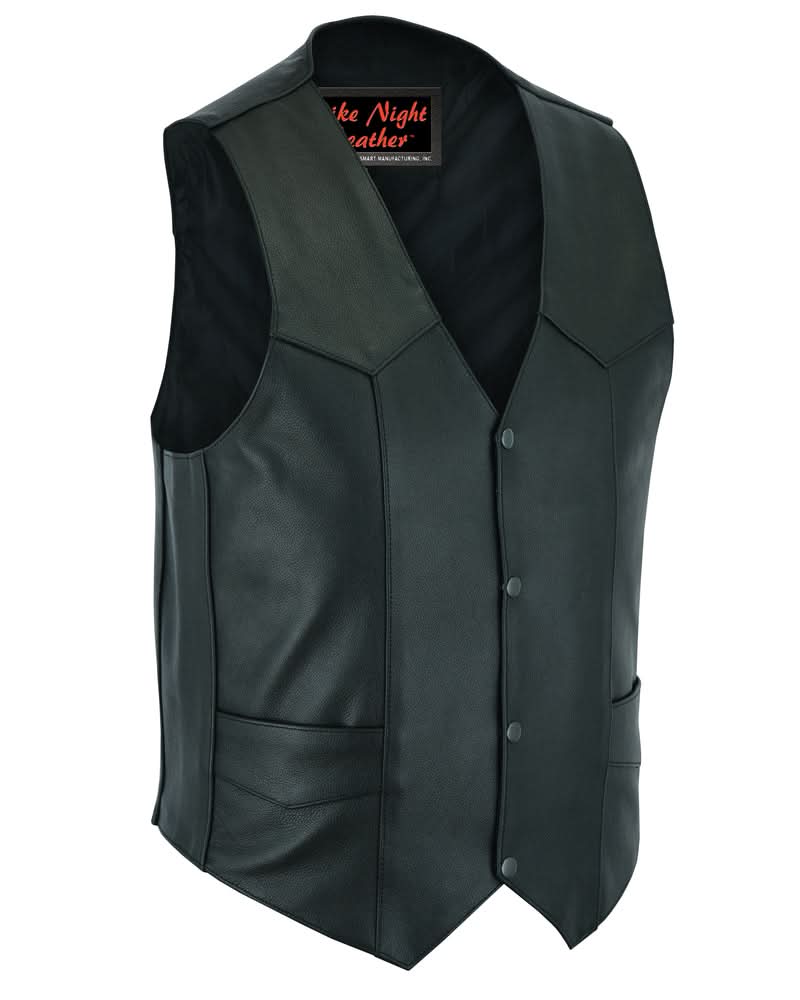 Men's Plain Side Economy Vest - Black
