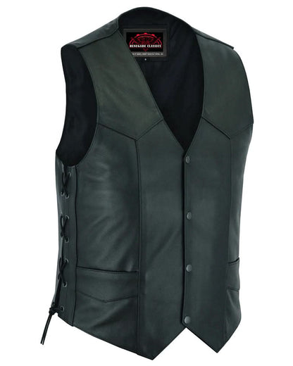 Men's Side Lace Economy Vest - Black