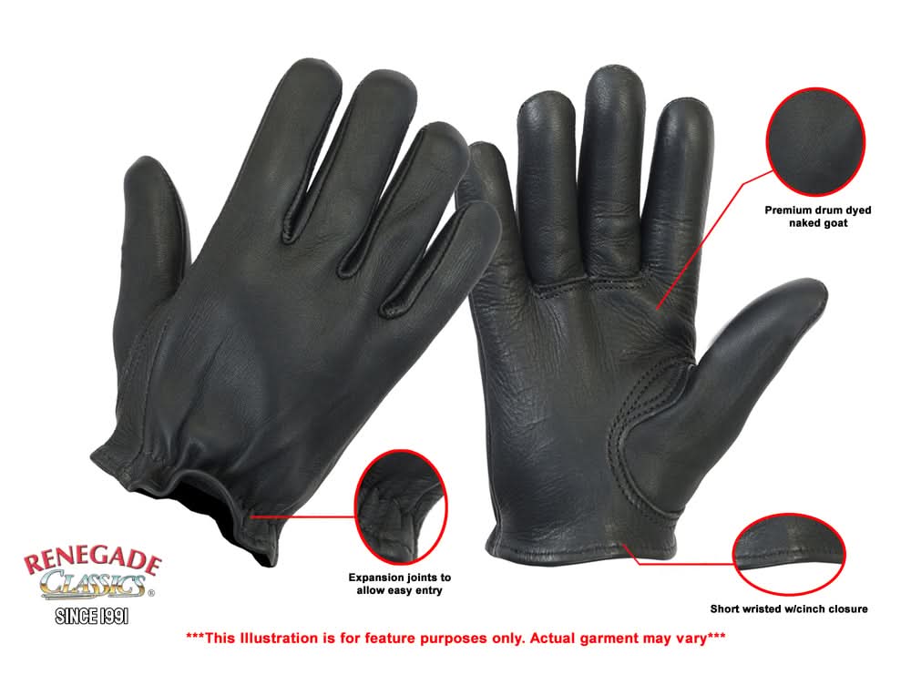 Highway Hawk  Men's Leather Gloves