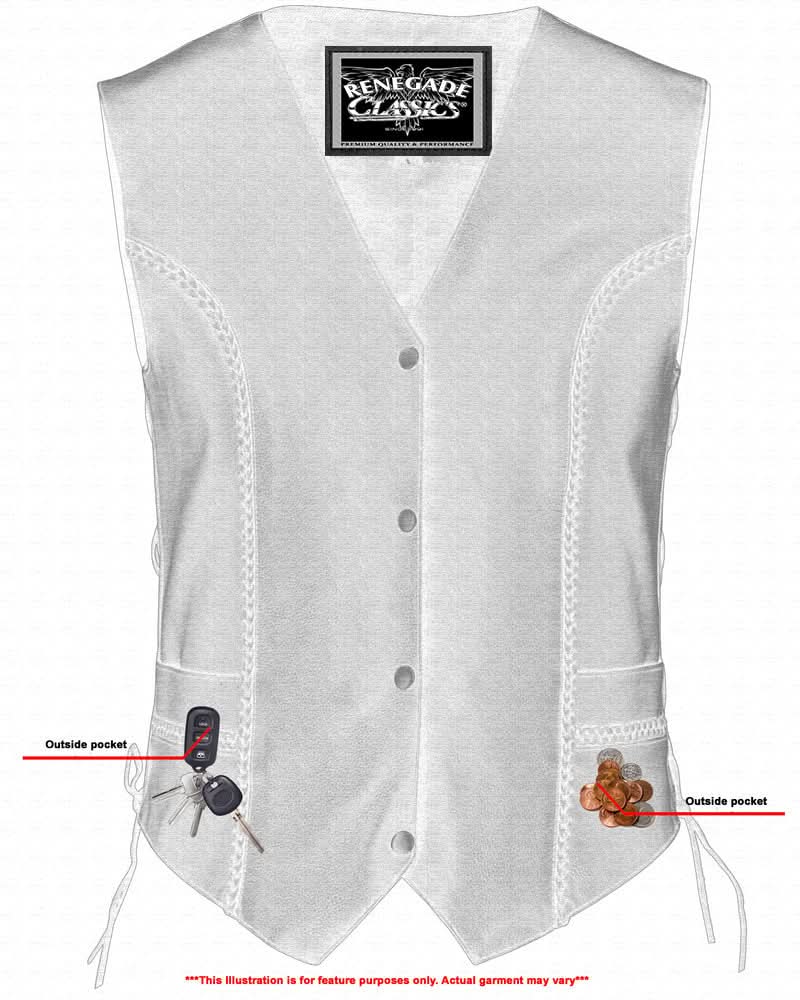 Enchantia Women's leather motorcycle vest