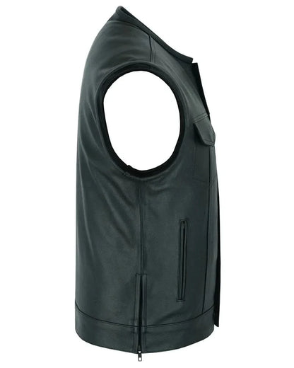 Eclipse Black Motorcycle Vest - Hidden Smart Access Pockets & Durable Lining