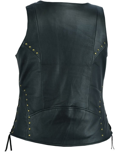 Women's Zippered Vest with Lacing Details