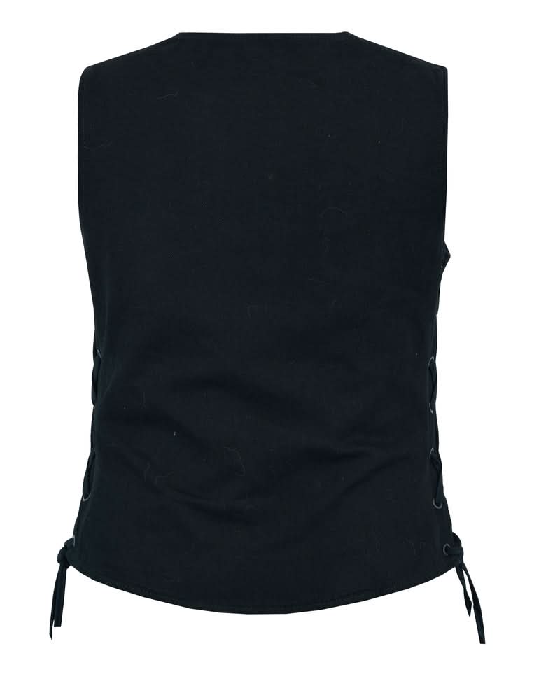 Women's Denim Longer Body ¾ Vest - Side Laces