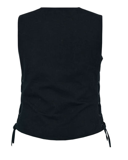 Women's Denim Longer Body ¾ Vest - Side Laces