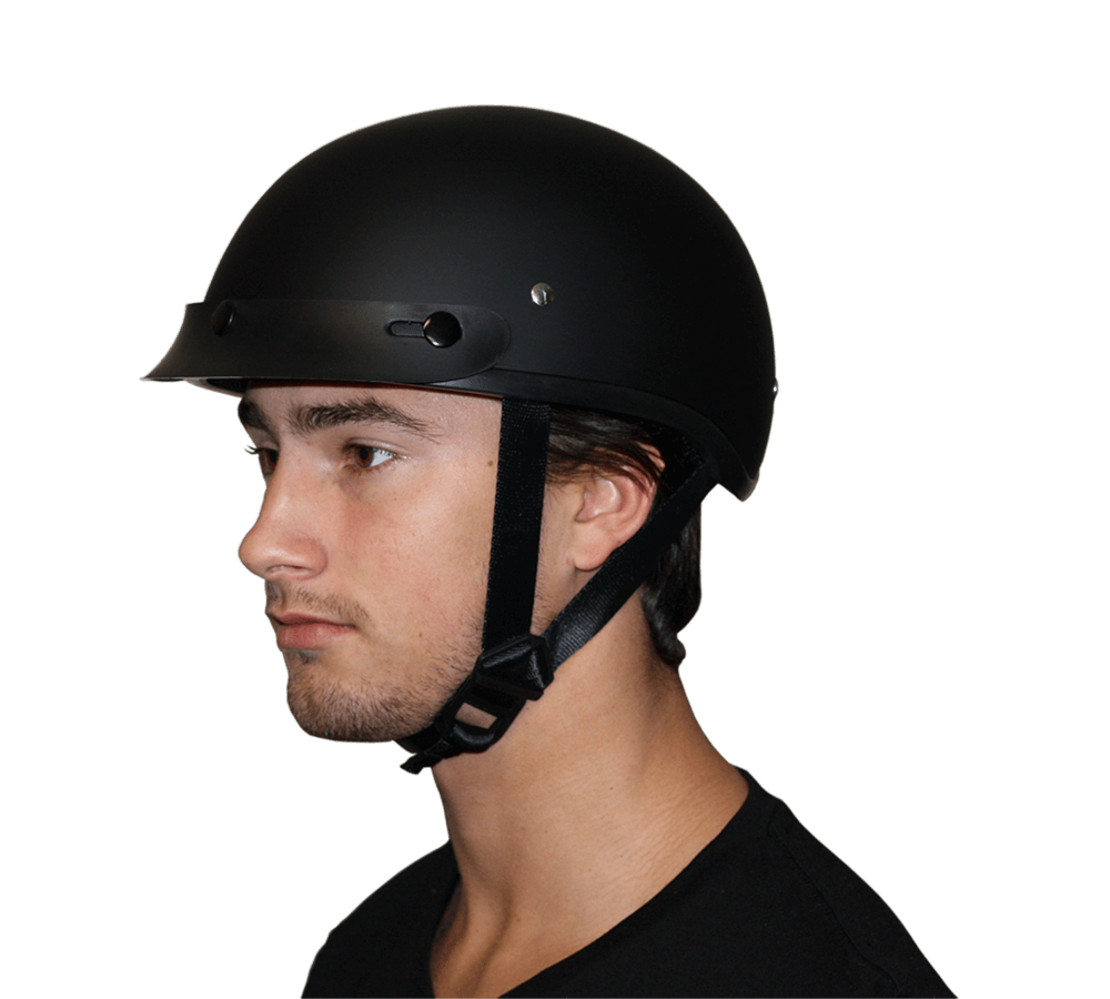 D1-B DOT Approved Daytona Skull Cap Helmet – Dull Black