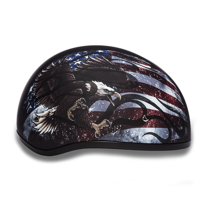 D6-USA ‘DAYTONA SKULL CAP’ with USA Flag and Eagle Half Face Helmet