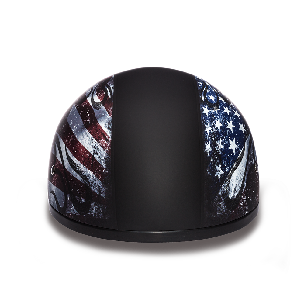 D6-USA ‘DAYTONA SKULL CAP’ with USA Flag and Eagle Half Face Helmet
