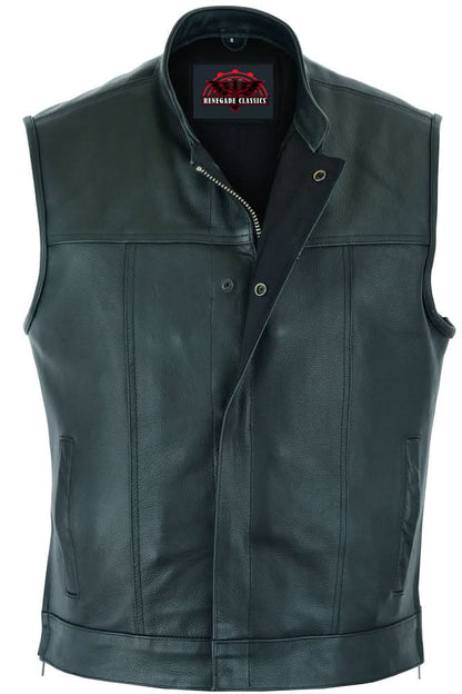 Men's Double Crosser Motorcycle Vest - Black