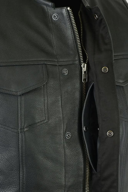 Renegade Classics Pick Black Motorcycle Vest with Smart Access Pockets