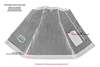 Women's Broken Blue Rough Rub-Off Raw Finish Denim Vest W/Leath