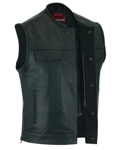 Eclipse Black Motorcycle Vest - Hidden Smart Access Pockets & Durable Lining