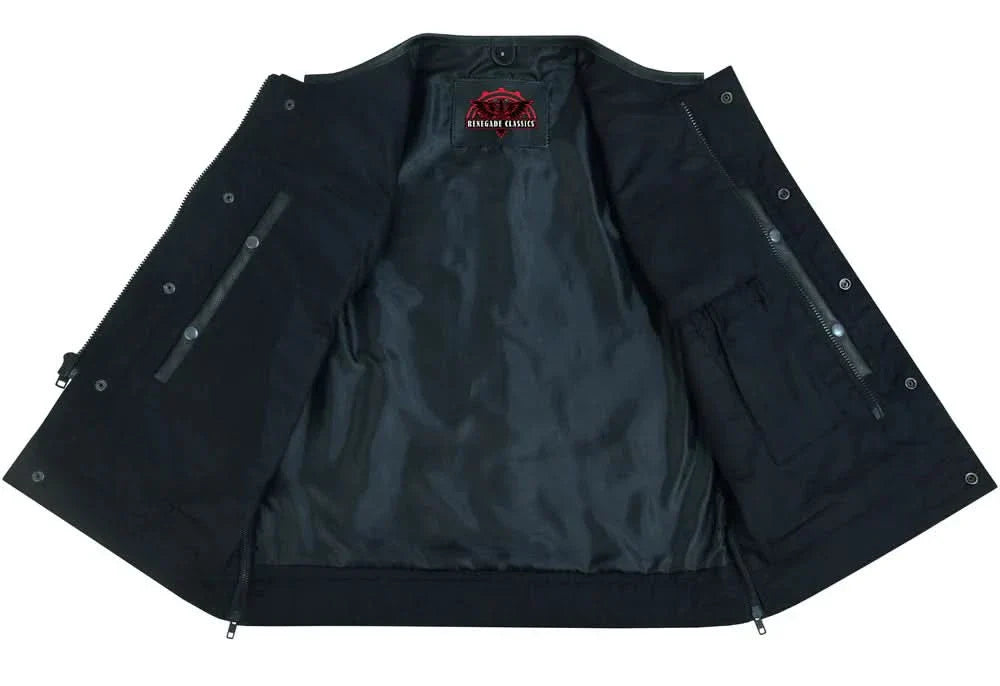 Eclipse Black Motorcycle Vest - Hidden Smart Access Pockets & Durable Lining