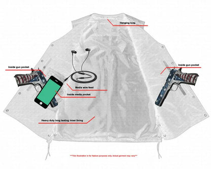 Men's Tall Classic Tapered Bottom Biker Leather Vest- Black