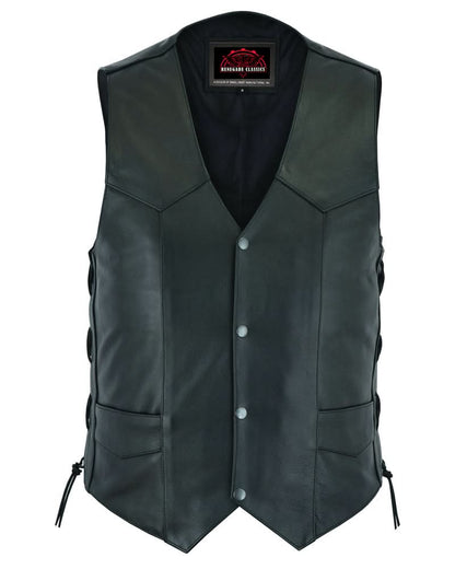 Men's Side Lace Economy Vest - Black