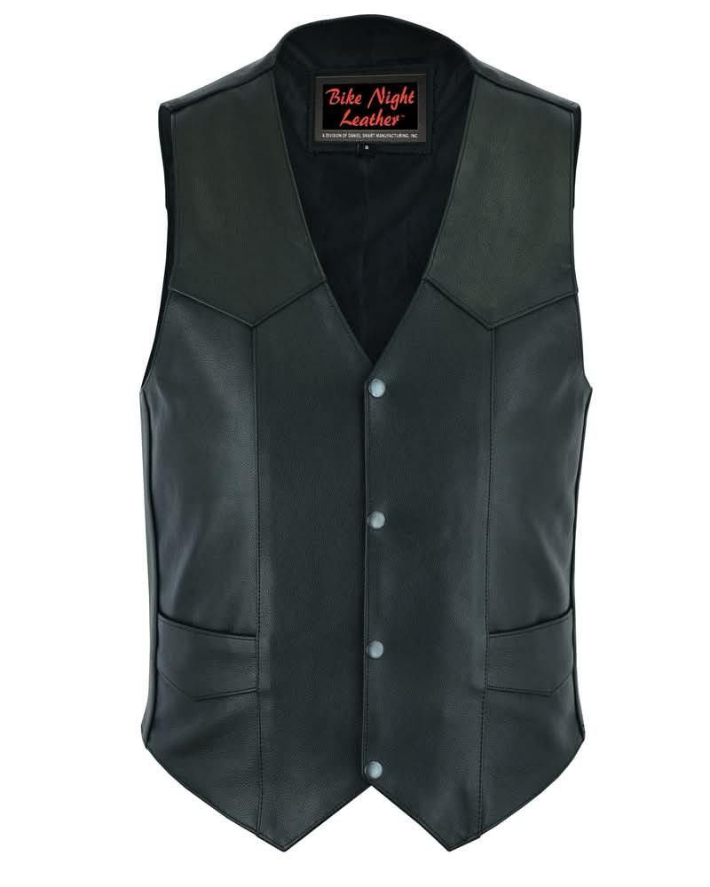 Men's Plain Side Economy Vest - Black