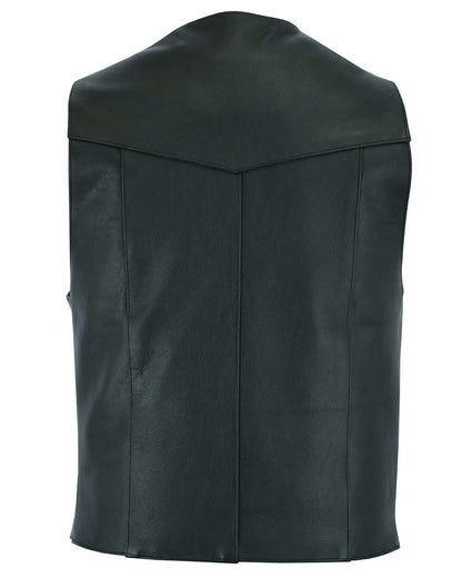 Men's Plain Side Economy Vest - Black