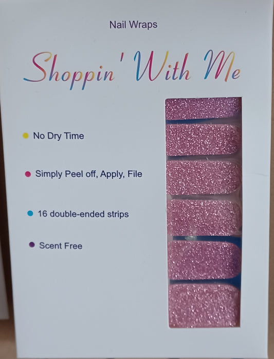 Pretty in Pink Glitter Nail Wraps