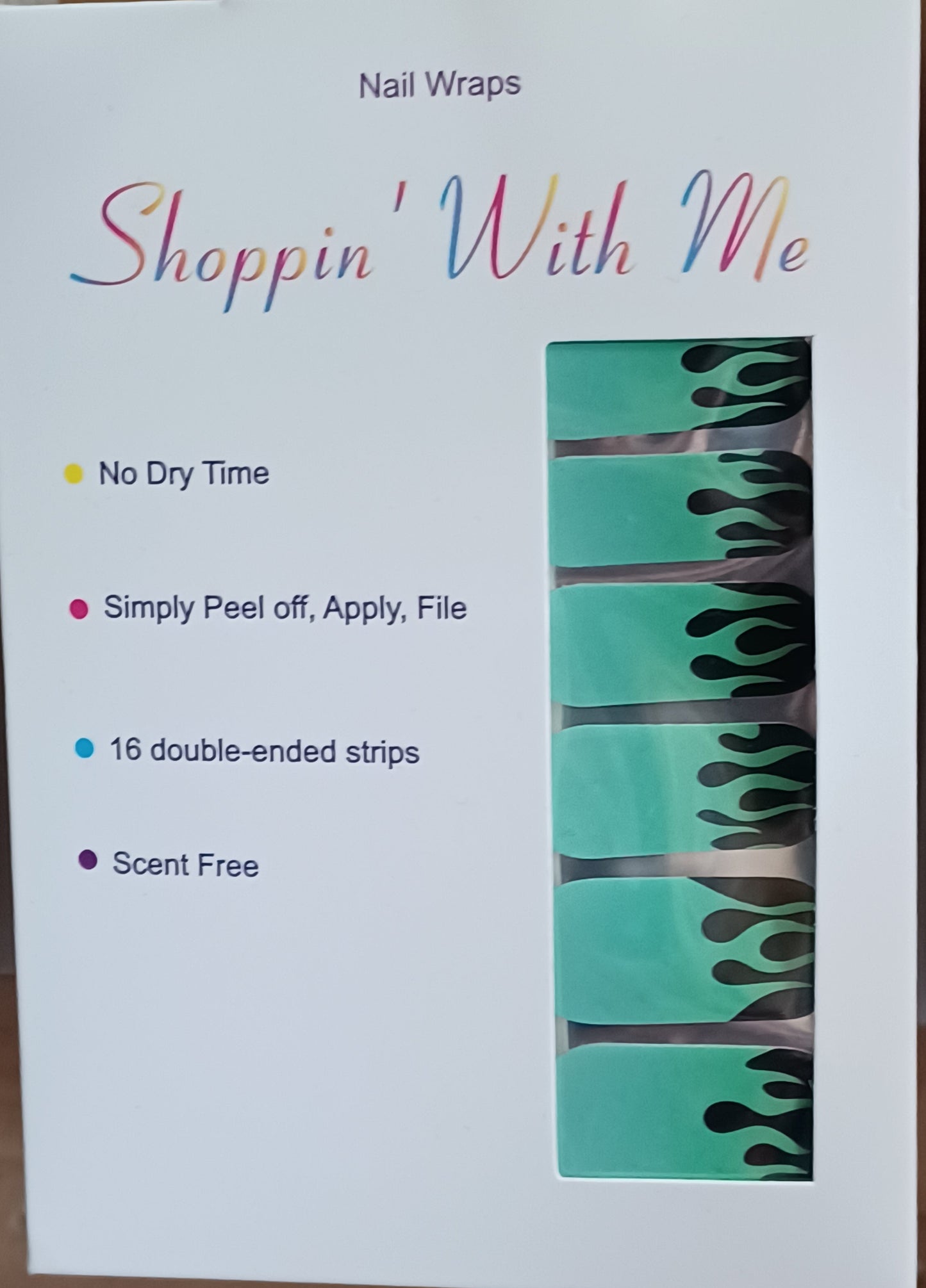 Green Flame Nail Wraps