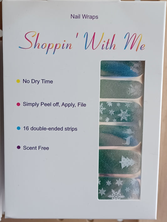 Xmas Tree Green Nail Wraps