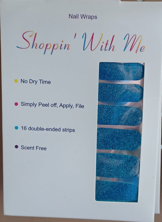 Blue Your Mind Glitter Nail Wraps