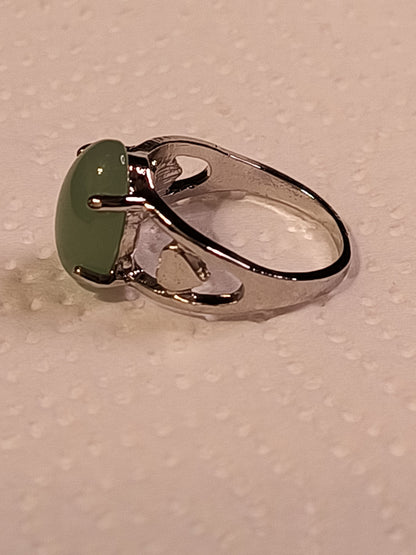 Green Chalcedony Ring - Size 9
