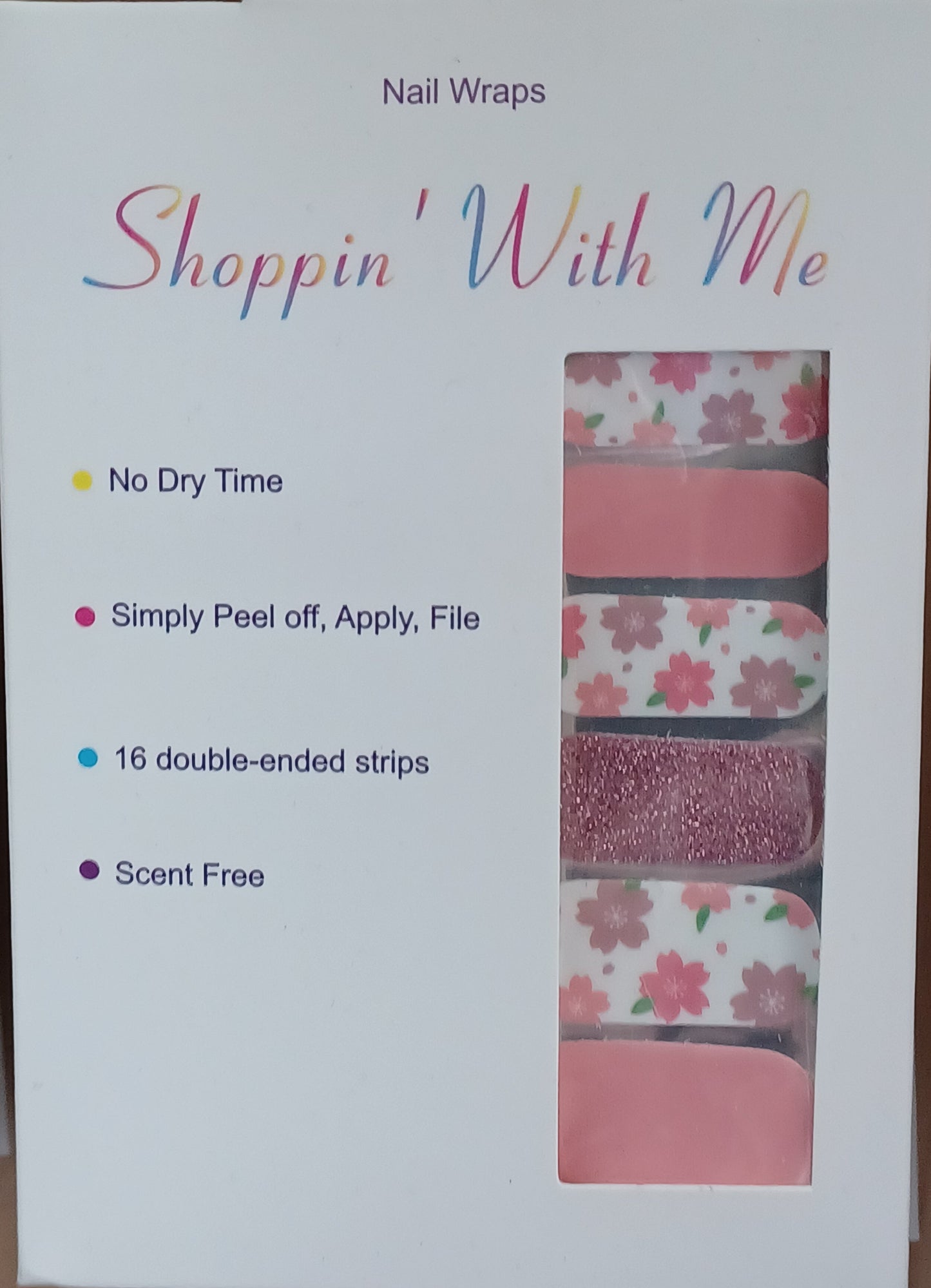 Peach Floral Nail Wraps