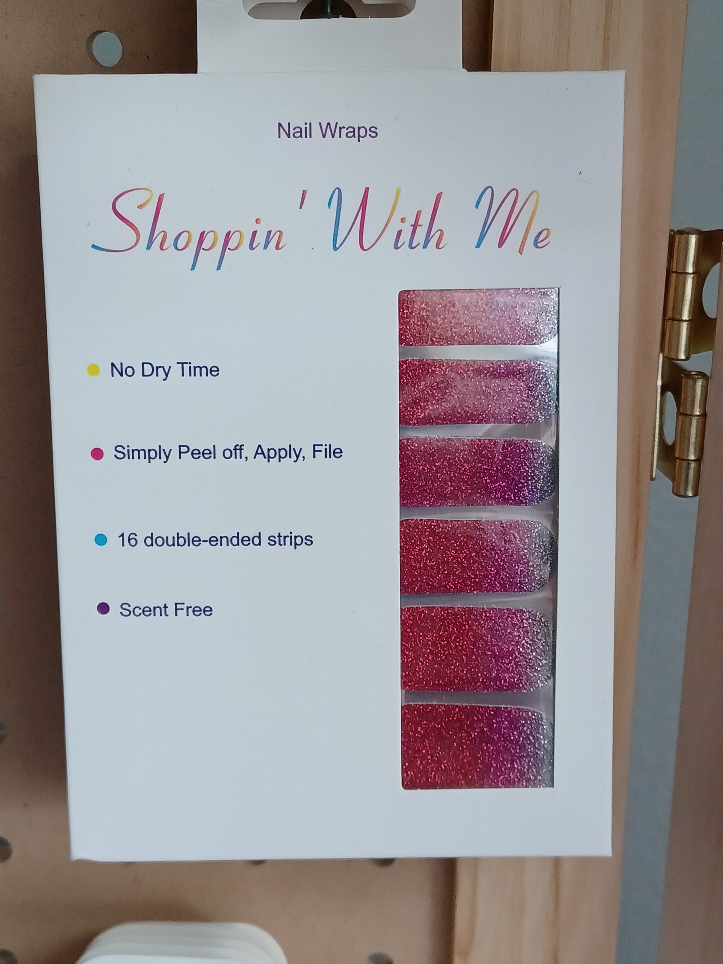 Red Glitter with Silver Tips Nail Wraps