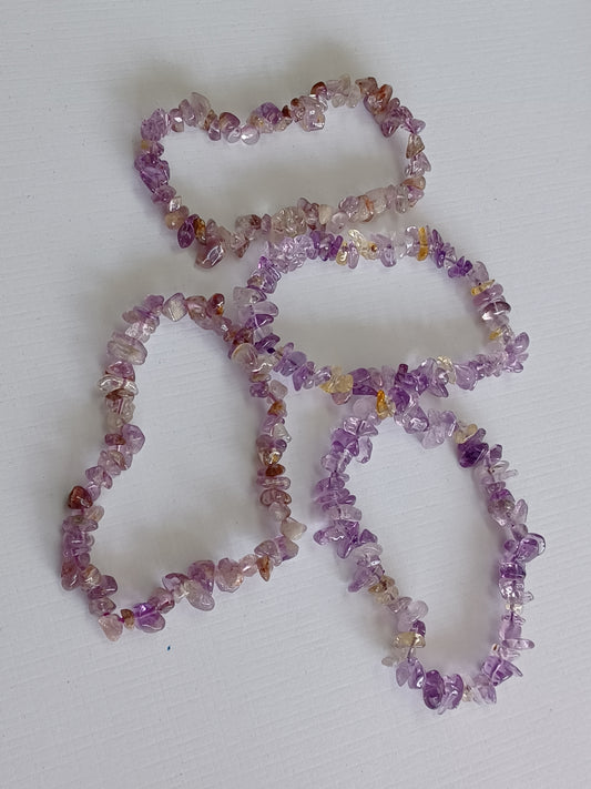 Super Seven Amethyst Natural Stone Stretch Bracelet