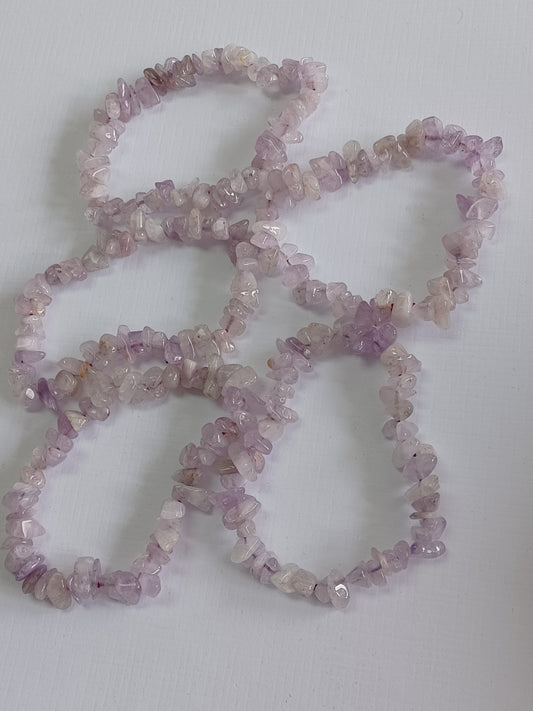 Light Amethyst Natural Stone Stretch Bracelet
