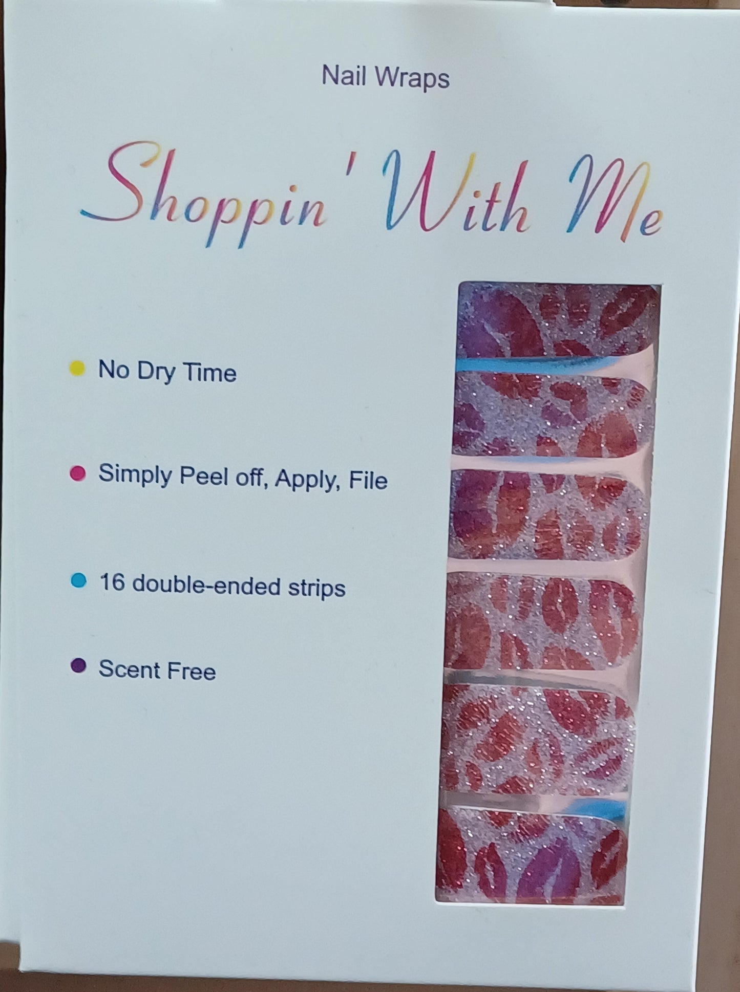 Sweet Kisses Glitter Lips Nail Wraps