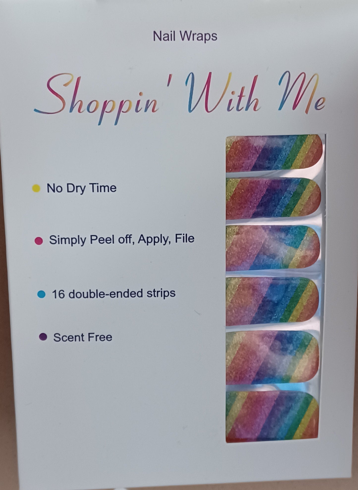 Rainbow Glitter Nail Wraps