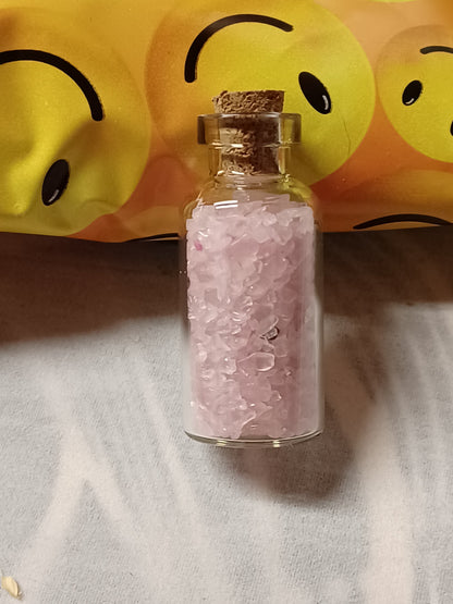 Gemstone Chip in Glass Bottle