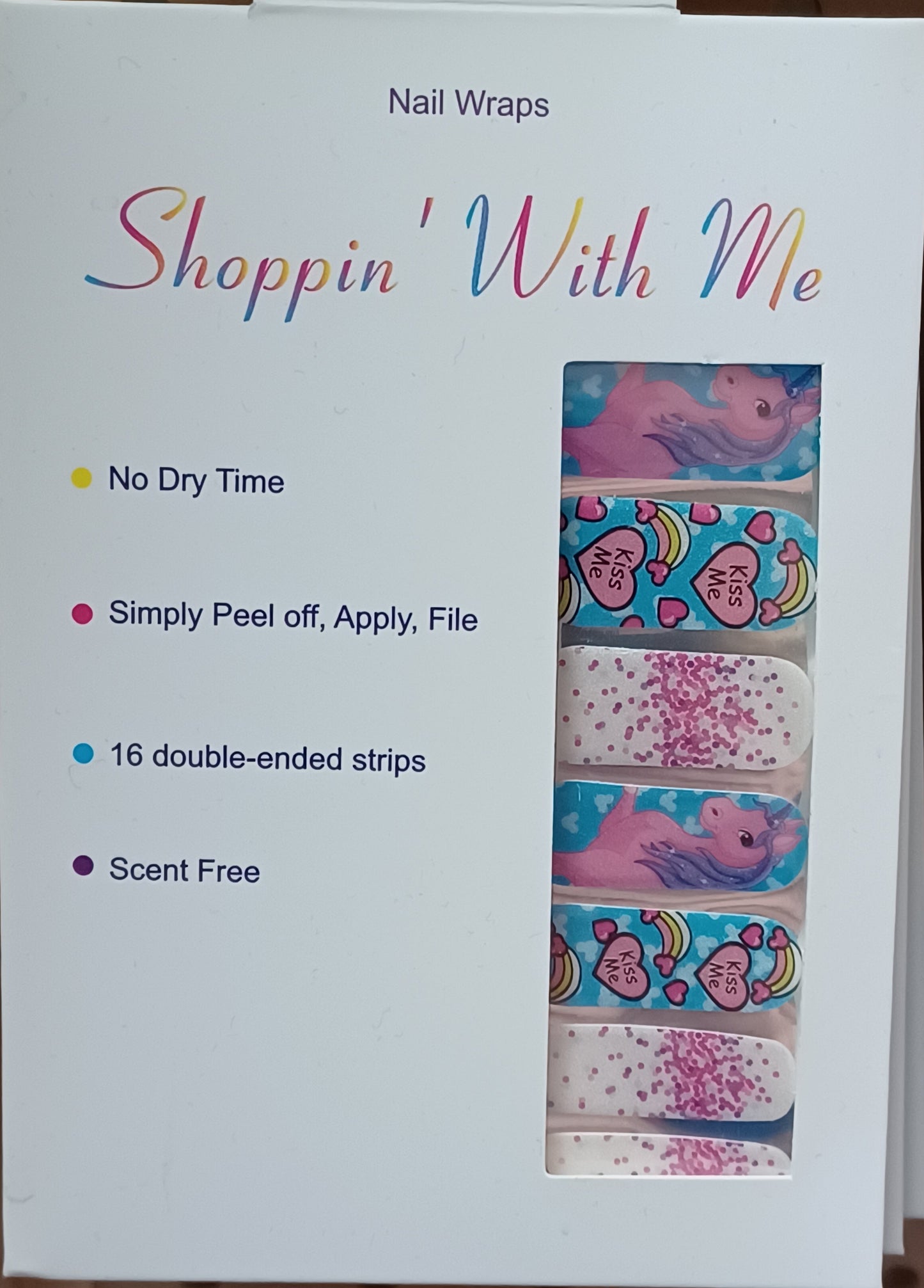 Unicorn Hearts Nail Wraps
