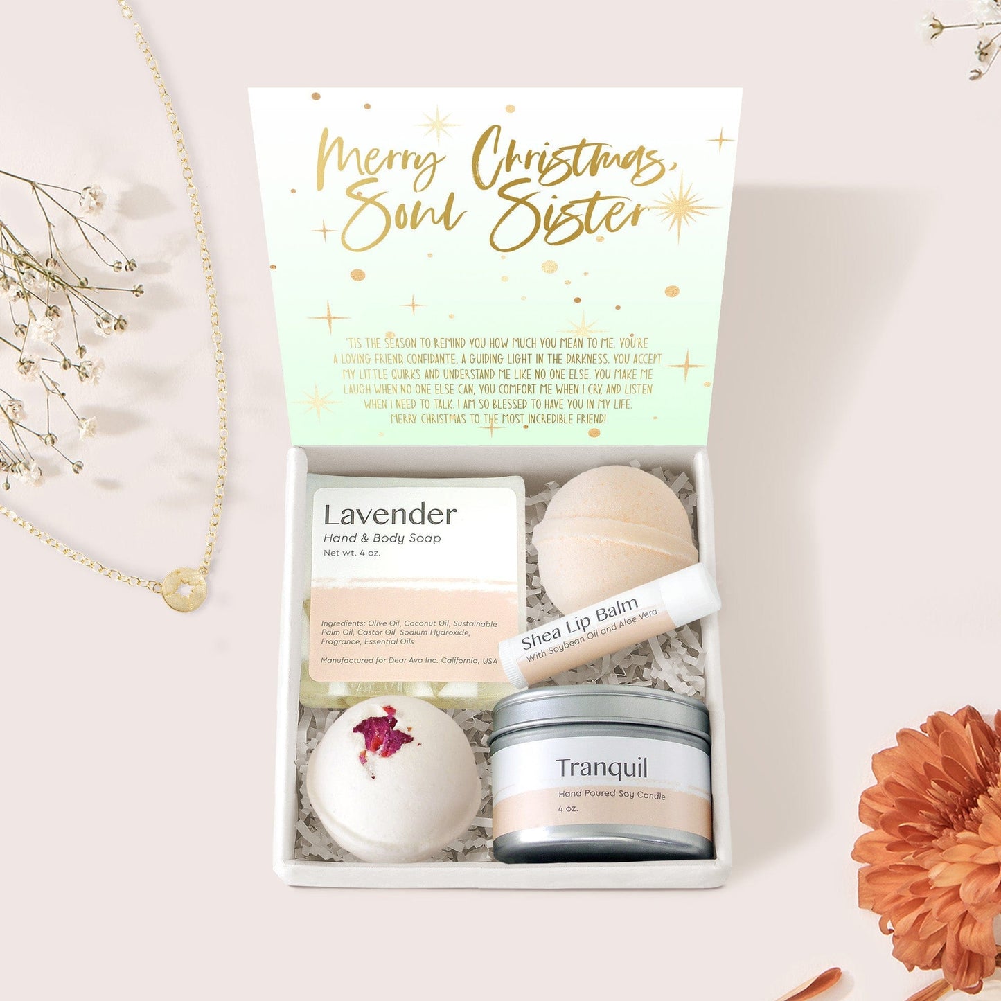 Soul Sisters Christmas Compass Necklace Gift Box Set