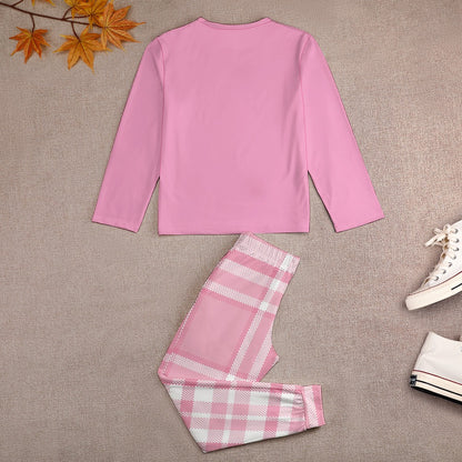 Pink Plaid Girl's Pajama Set