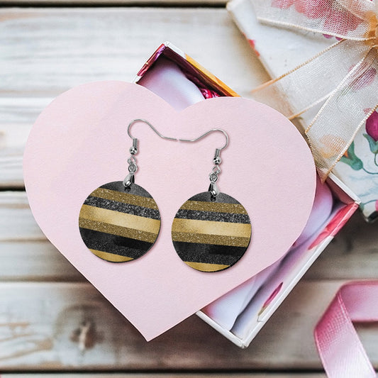 Wooden Glam Color Block Earrings