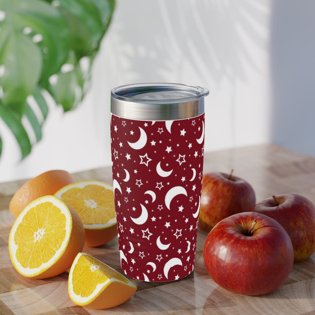 Moon and Stars Ring-neck Tumbler 20oz - Red