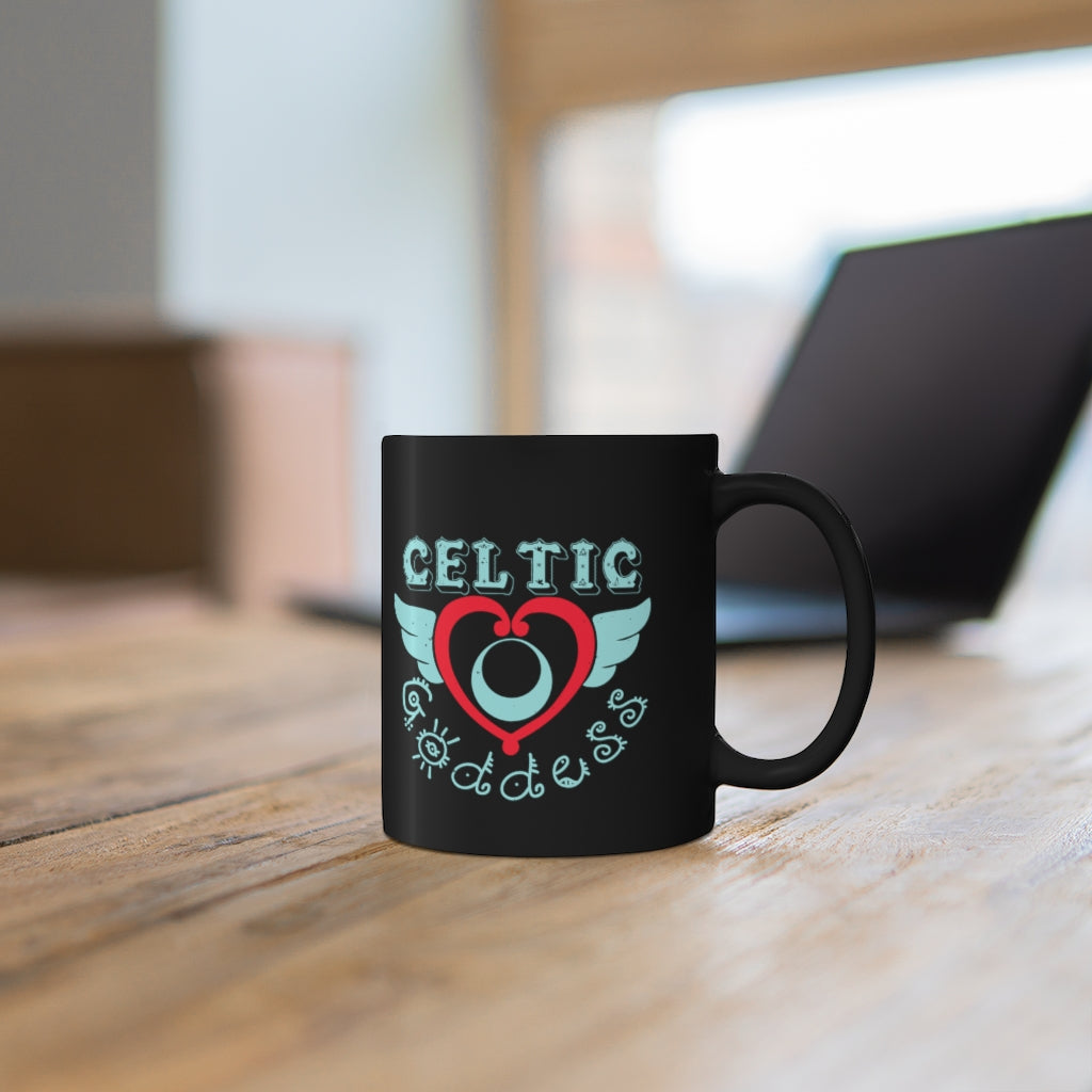 Celtic Goddess 11oz Black Mug