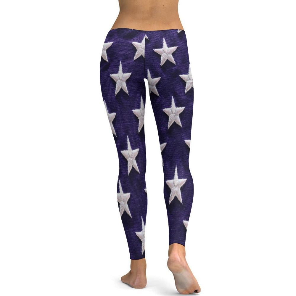 Flag Stars Soft Ladies Tight Yoga Pants