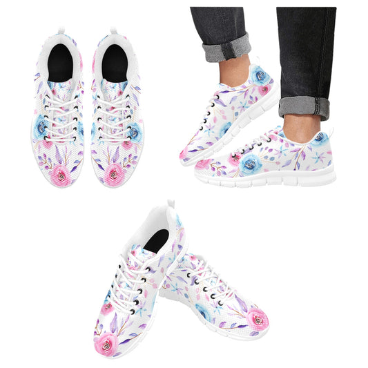 Women's Breathable Rose Floral Sneakers