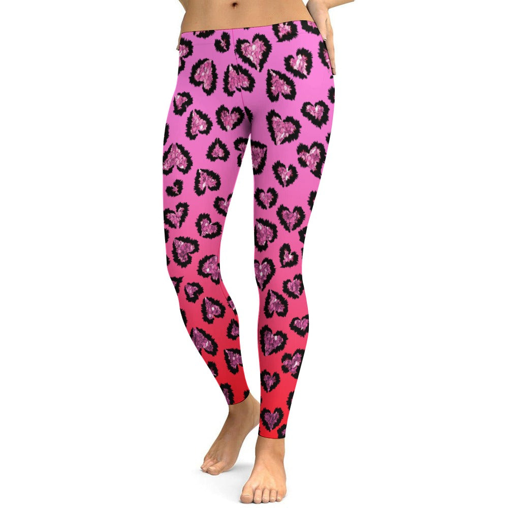 Pink Leopard Soft Ladies Tight Yoga Pants