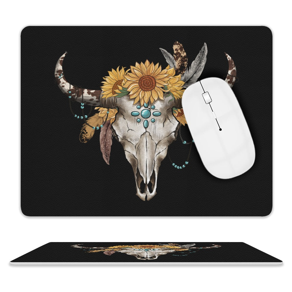 Western Skull Leather Mouse Pad