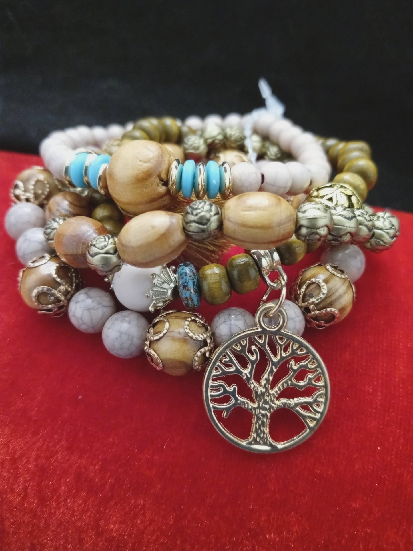 Bohemian Stretch Bracelet Set - Tree of LIfe